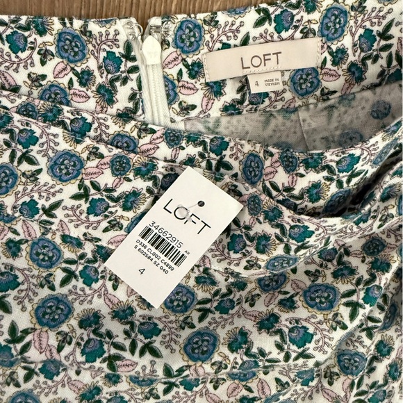 LOFT Blue and White Mini Wrap Skirt - Picture 9 of 10